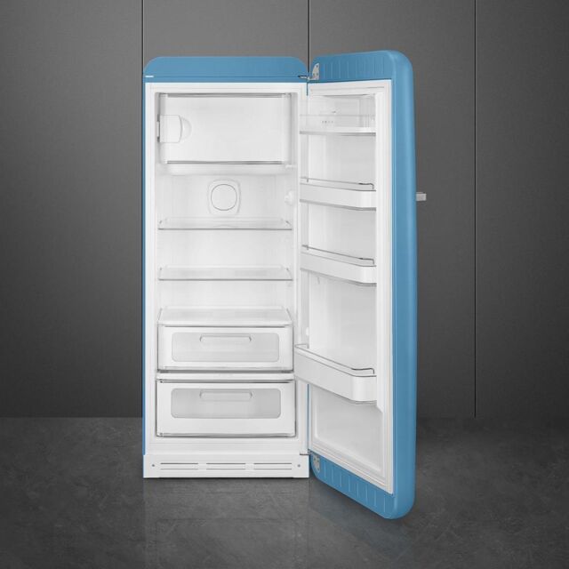 Smeg FAB28RDLB5 60cm 50s Style Right Hand Hinge Fridge with Icebox, Azzurro