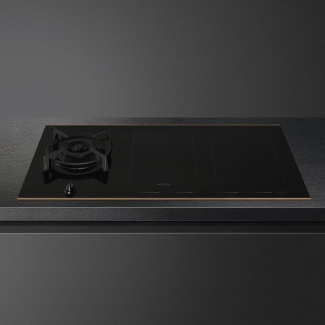 Smeg PM6954R 90cm Dolce Stil Novo Mixed Fuel Hob with Copper Trim Auto Vent