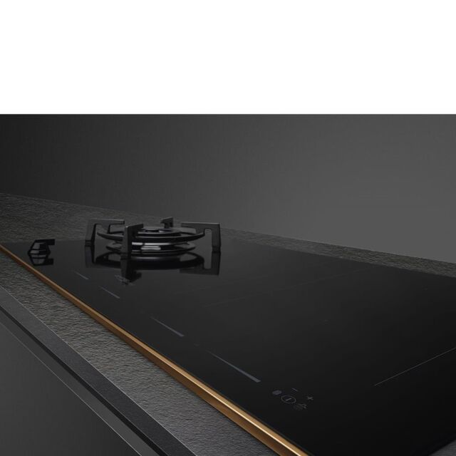 Smeg PM6954R 90cm Dolce Stil Novo Mixed Fuel Hob with Copper Trim Auto Vent