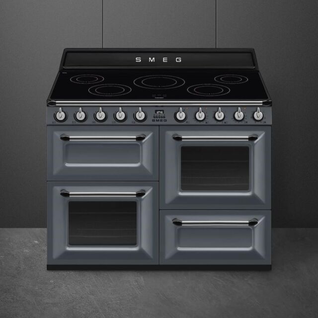 Smeg TR4110IGR2 110cm Victoria Electric Range Cooker, Slate Grey