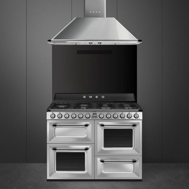 Smeg TR4110X-1 110cm Victoria Dual Fuel Range Cooker, Stainless Steel