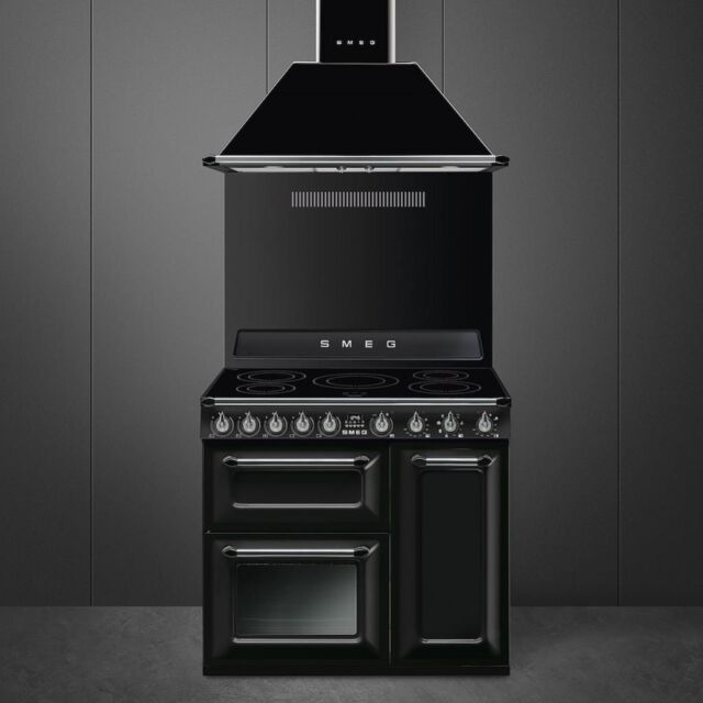 Smeg TR93IBL2 90cm Victoria Electric Range Cooker, Black