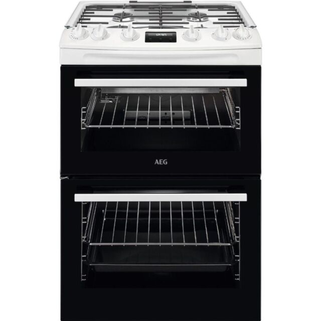 AEG CGX6130ACW 60cm Double Oven Gas Cooker - White