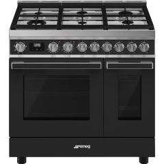 Smeg CPF92GMA 90cm Portofino Dual Fuel Range Cooker, Anthracite